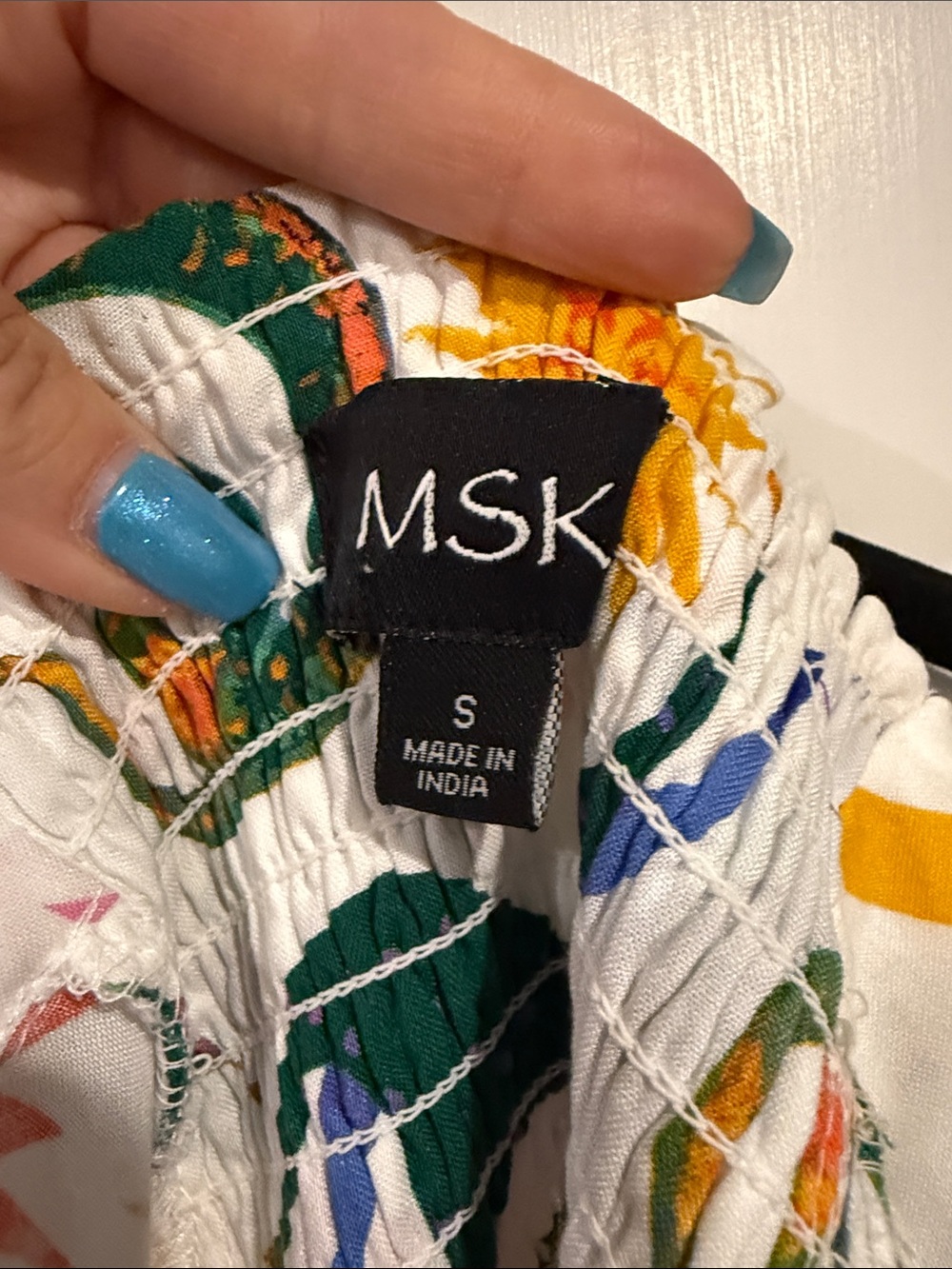 MSK White Maxi Dress with Multicolor Star & Snake Motif - Picture 5 of 7